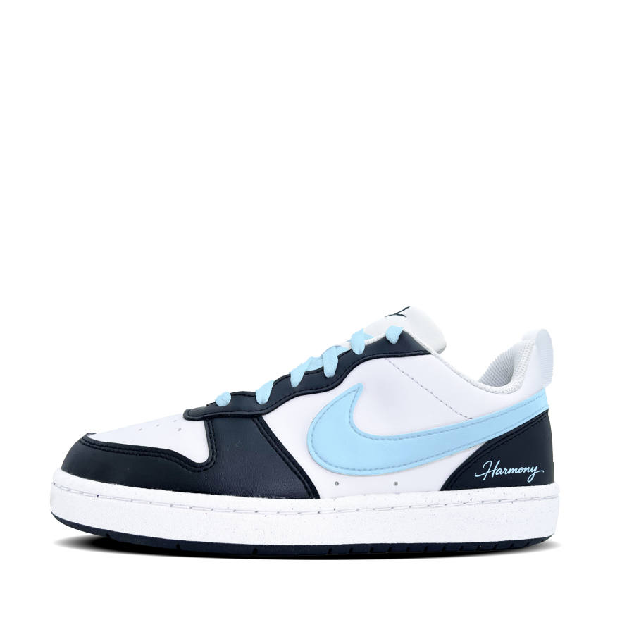 Nike Nike Court Borough Cute Blue Tone Abrasion Resistant Slip Resistant Low top Skateboard Shoes Blue Kids'
