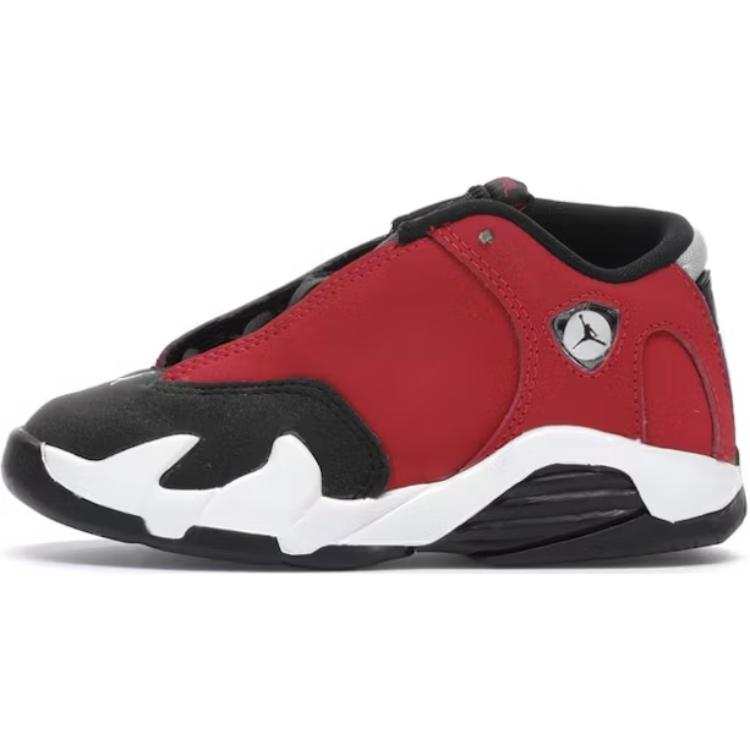 Jordan Jordan 14 Slip Resistant Abrasion Resistant Mid top Toddler Shoes Black Red Infant And Toddler