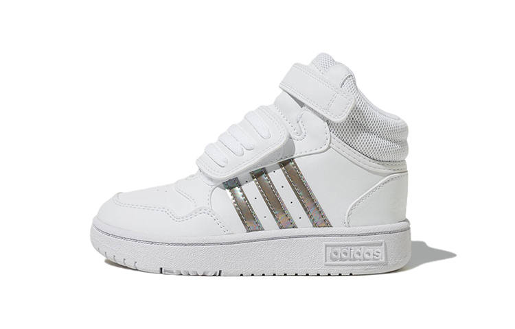 Adidas Neo Adidas Hoops MID 3.0 AC Synthetic Leather Abrasion Resistant High top Skateboard Shoes White Infant And Toddler