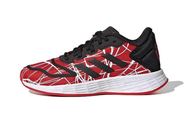 Adidas MARVEL x Adidas Duramo 10 Comfortable Slip Resistant Abrasion Resistant Low top Kids' Running Shoes Red Black