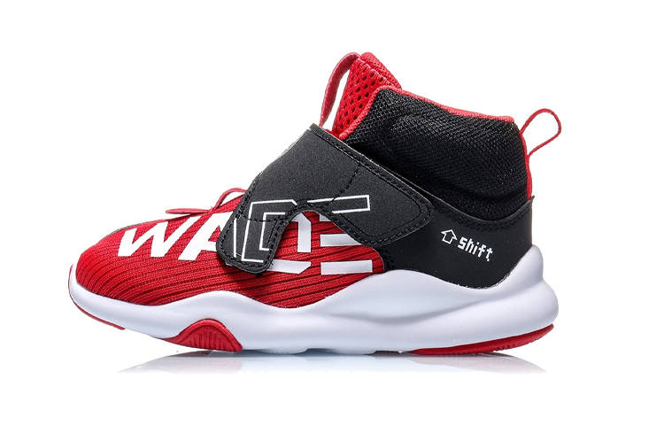Li-Ning YOUNG Li Ning YOUNG Slip Resistant Cushioning Abrasion Resistant Breathable High top Kids' Running Shoes Vermilion