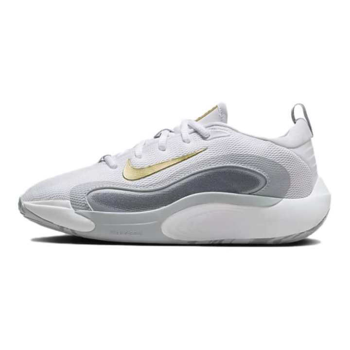 Nike Nike ISOFLY Mesh Low top Basketball Shoes White/Cool Gray Unisex