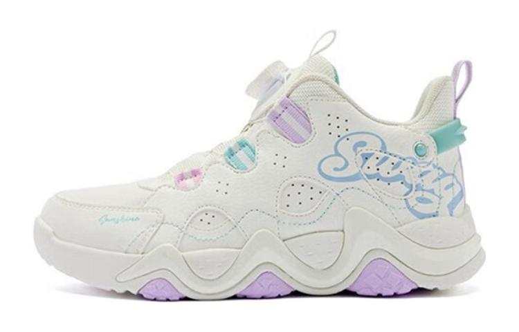 QIAODAN Synthetic Leather, Textile Low top Casual Shoes Beige Purple Teenagers