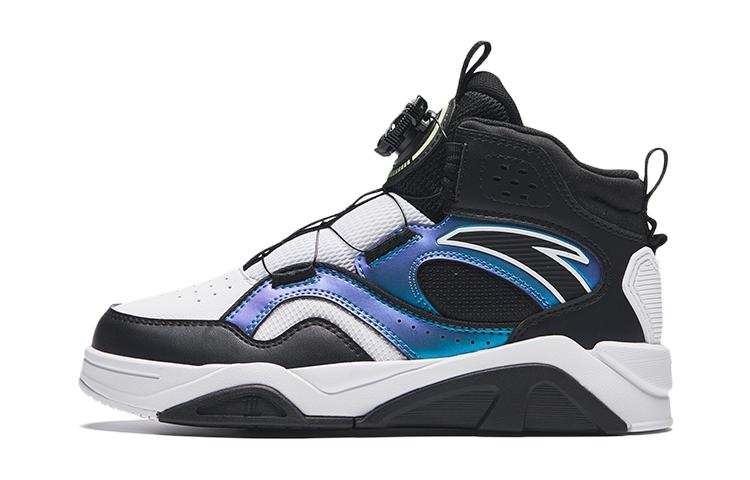 Antakids Cushioning, Wear Resistant High top Skateboard Shoes Black Blue Teenagers