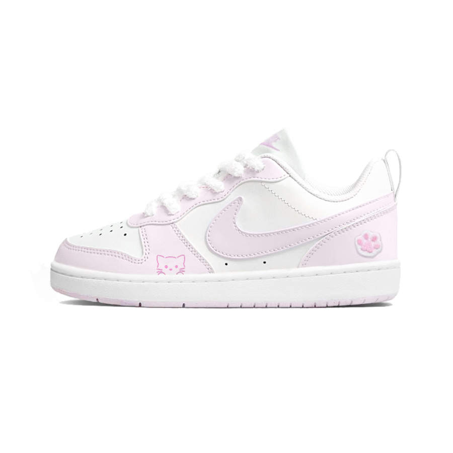 Nike Nike Court Lite 2 Leather Slip Resistant Abrasion Resistant Low top Kids' Skateboarding Shoes Pink Teenagers