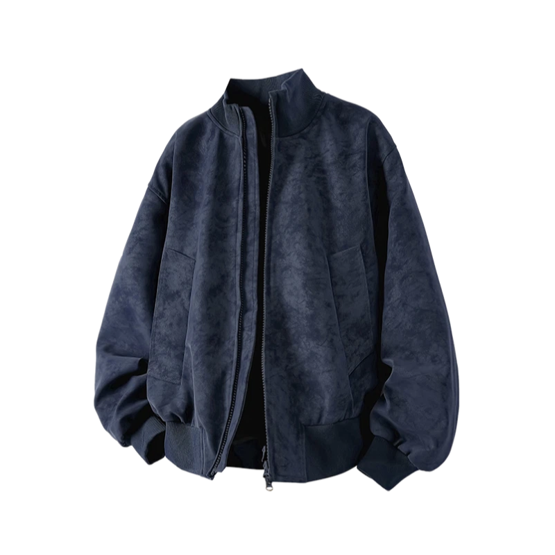 X1617 Jackets Unisex Blue Baseball Collar Moderate