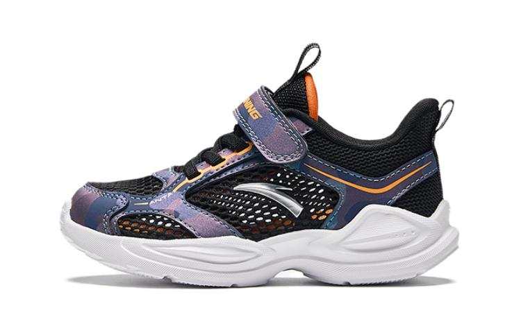 Antakids Fabric Slip Resistant And Breathable Slip Resistant And Breathable Low top Kids' Running Shoes Black Orange