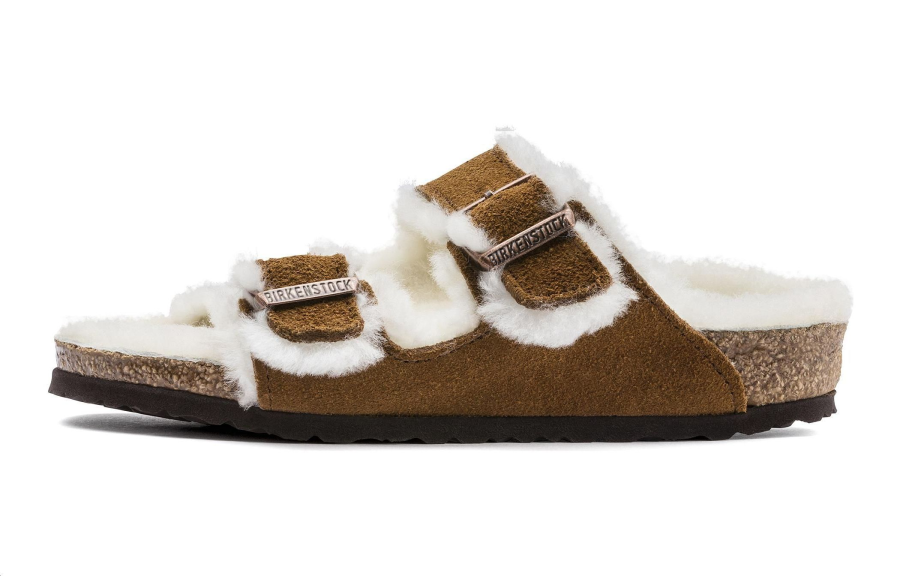 Birkenstock Kids' Birkenstock Arizona Shearling Kids' Slippers Brown Regular