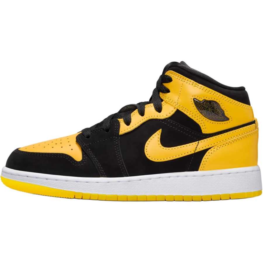Jordan Jordan Air Jordan 1 Mid top Basketball Shoes Black/Yellow Unisex