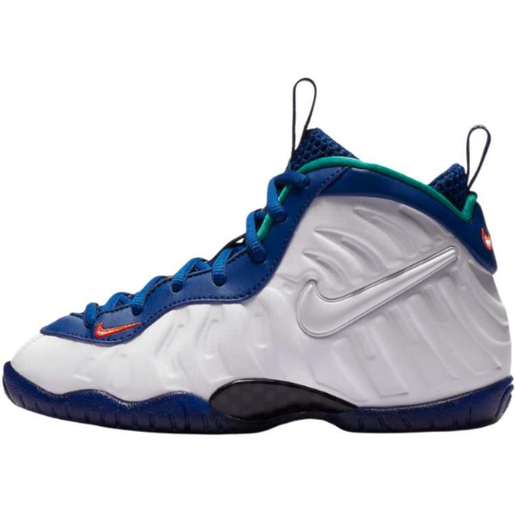 Nike Nike Foamposite Pro Abrasion Resistant Mid top Children's Basketball Shoes White Children Aged 3 7 Years Old