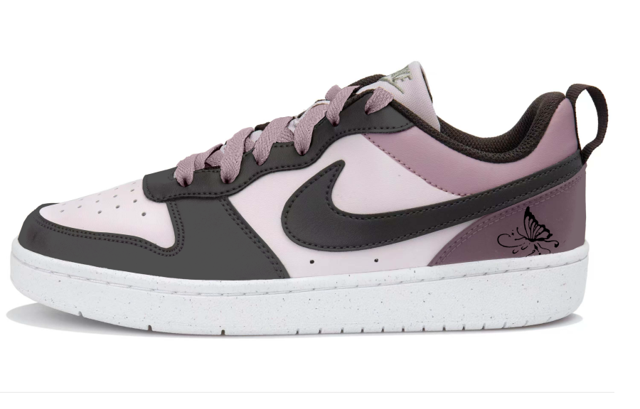 Nike Nike Court Borough Synthetic Leather Low top Kids' Skateboarding Shoes White Pink Purple Kids'