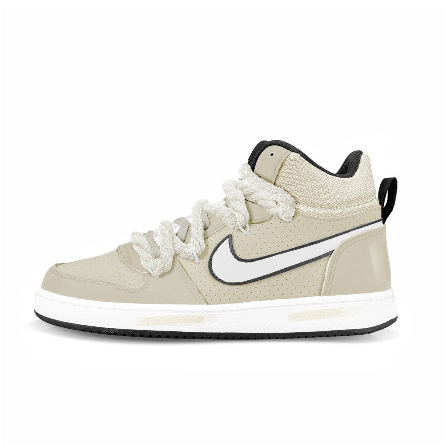 Nike Nike British Style Synthetic Leather Slip Resistant Mid top Skateboard Shoes Khaki Unisex