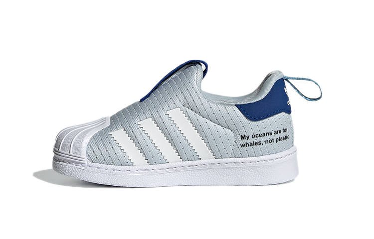 Adidas Originals SUPERSTAR 360 Mesh Abrasion Resistant Low top Toddler Shoes White/Blue Infant And Toddler
