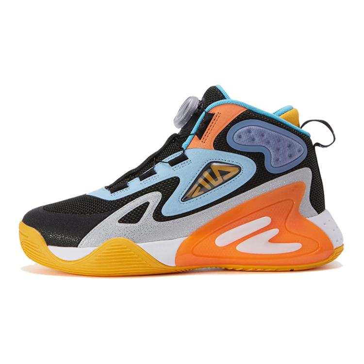FILA KIDS Boa Rebound Support Mid top Children's Basketball Shoes Black Blue