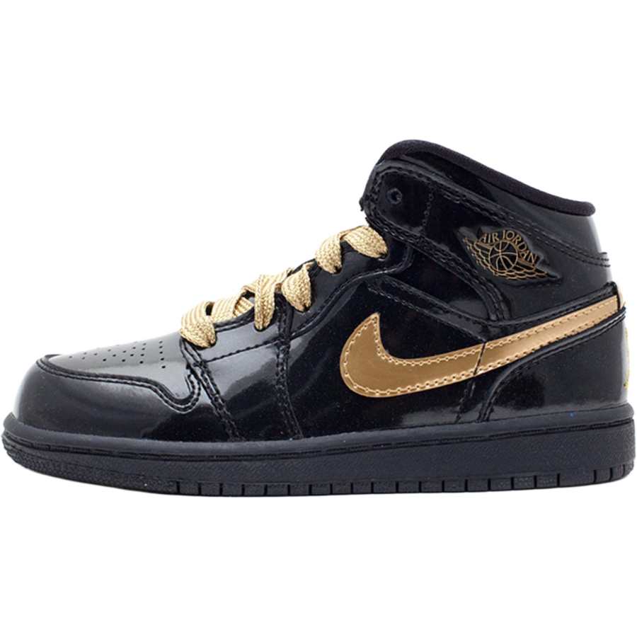 Jordan Jordan Air Jordan 1 Mid top Children's Basketball Shoes Black Children Aged 3 7 Years Old