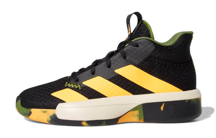 Adidas Adidas Pro Next 2019 Abrasion Resistant Mid top Basketball Shoes Black Green Teenagers