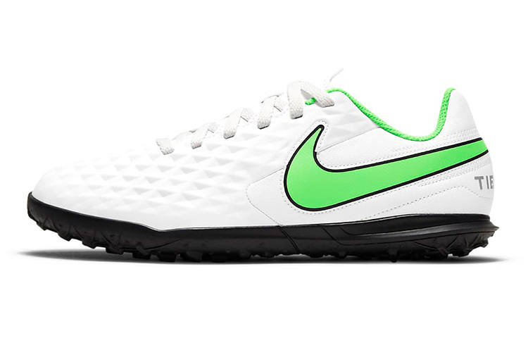 Nike Nike Tiempo Legend 8 Club TF Slip Resistant Abrasion Resistant Low top Kids' Soccer Shoes White Green Kids'