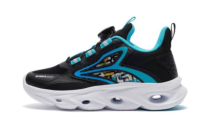 361°KIDS Slip Resistant Cushioning Abrasion Resistant Low top Kids' Running Shoes Black Blue Kids'