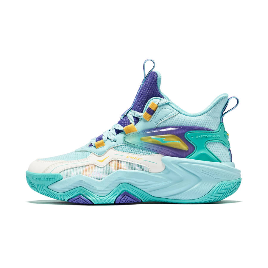 ERKE KIDS Hunting High top Basketball Shoes Blue Purple Kids'