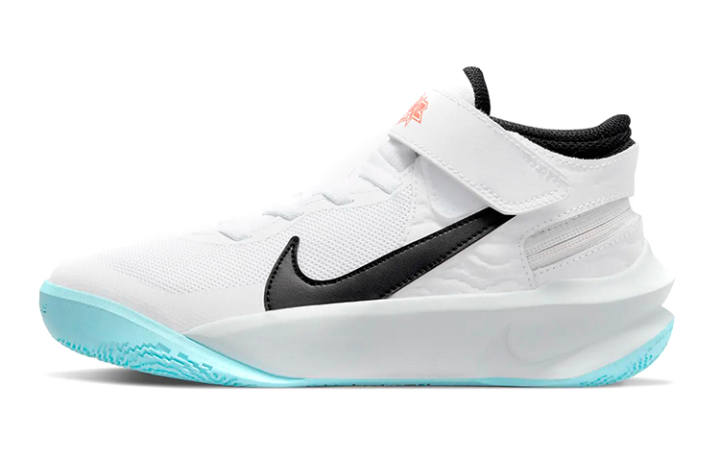 Nike Nike Team Hustle D 10 Flyease Slip Resistant, Abrasion Resistant, Breathable Low top Basketball Shoes White Blue Unisex