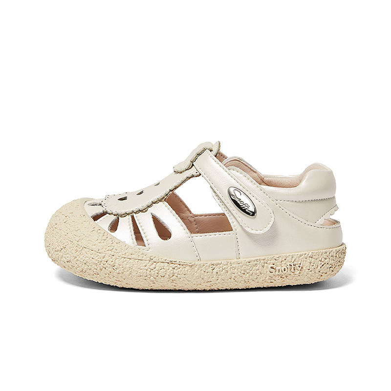 Snoffy Abrasion Resistant Breathable Abrasion Resistant Breathable Low top Children's Sandals Vanilla White
