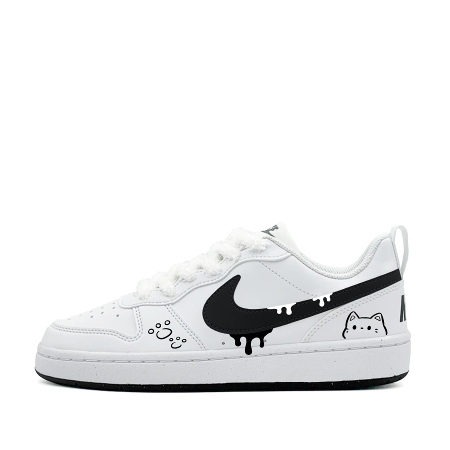 Nike Nike Court Borough Kitten's World, Cute, Minimalist Style, Versatile, Fashion, Individual Trendy Synthetic Leather