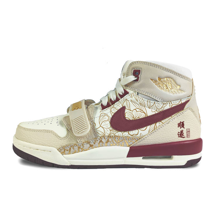 Jordan Jordan Legacy 312 Slip Resistant Abrasion Resistant High top Children's Basketball Shoes Ecru Teenagers