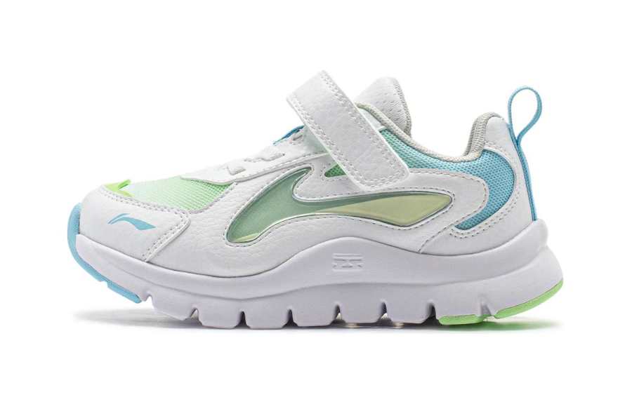 Li-Ning YOUNG Li Ning YOUNG Starlight Cushioning, Wear Resistant Low top Kids Lifestyle Shoes White Green Pre school