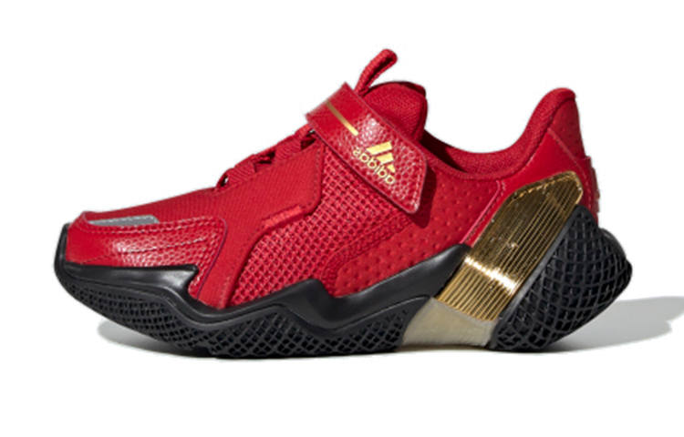 Adidas Adidas 4Uture Rnr El K Slip Resistant Slip Resistant Low top Kids' Running Shoes Red Gold Children Aged 3 7 Years Old