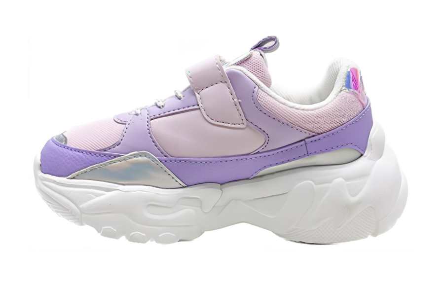 MLB Los Angeles Dodgers Slip Resistant Cushioning Low top Chunky Sneakers Purple Pink Kids'