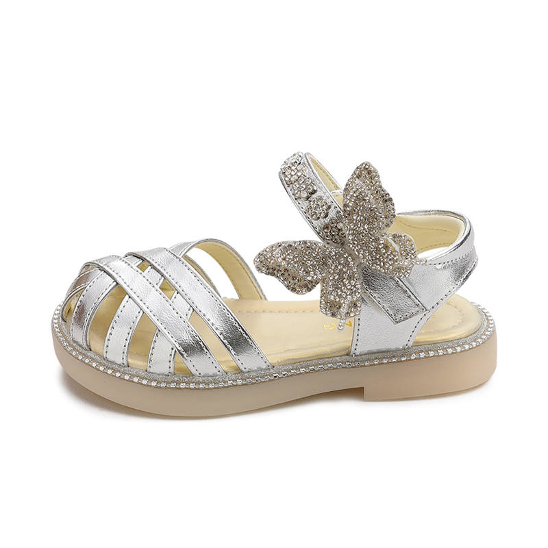 BODING BODING Slip Resistant Lightweight Cushioning Low top Sandal Silver Kids'