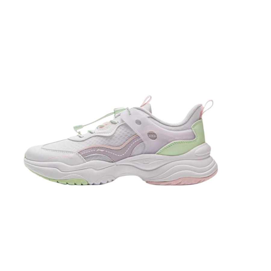 Li-Ning YOUNG Li Ning YOUNG Sports Life Collection Casual Shoes Standard White Light Pink Red Dynamic Green Kids'