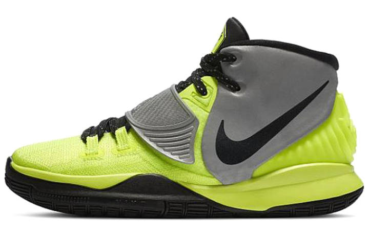 Nike Nike Kyrie 6 Cross Volt Black Mid top Basketball Shoes Gray Yellow Unisex