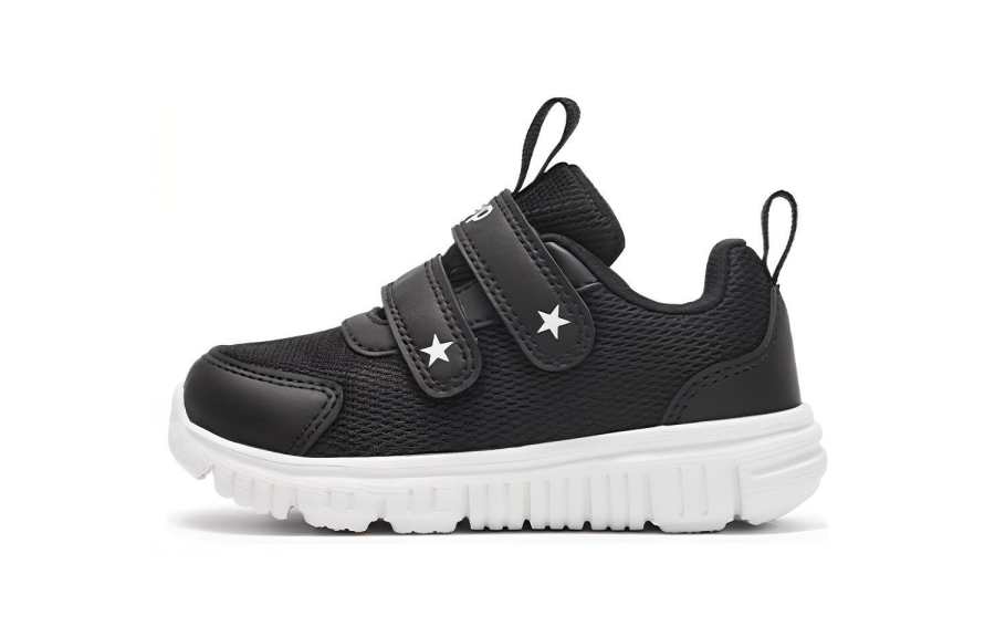 XTEP Cushioning Abrasion Resistant Cushioning, Wear Resistant Low top Toddler Shoes Black Infant And Toddler
