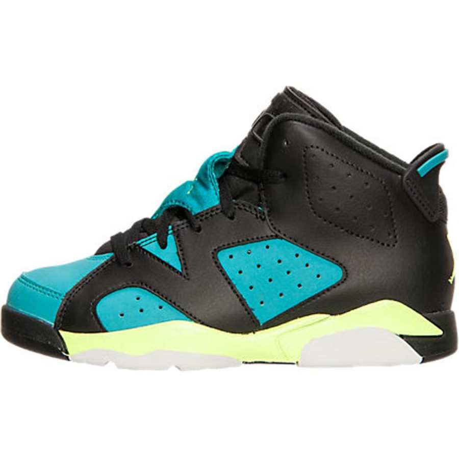 Jordan Jordan Air Jordan 6 Soft And Comfortable Slip Resistant Abrasion Resistant High top Children's Basketball Shoes Black