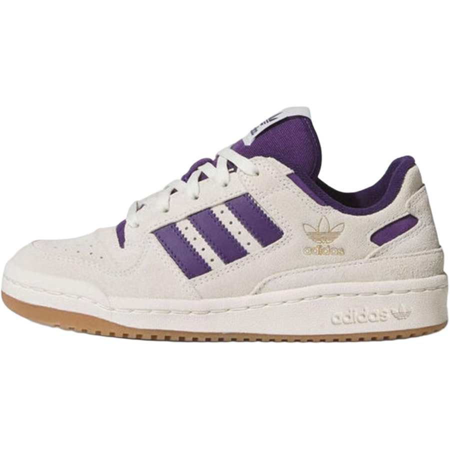 Adidas Originals FORUM Slip Resistant Low top Children's Basketball Shoes Beige Purple Unisex