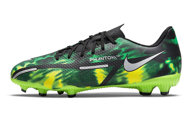 Nike Nike Phantom GT 2 Academy MG Slip Resistant Cushioning Abrasion Resistant Low top Kids' Soccer Shoes Green Kids'