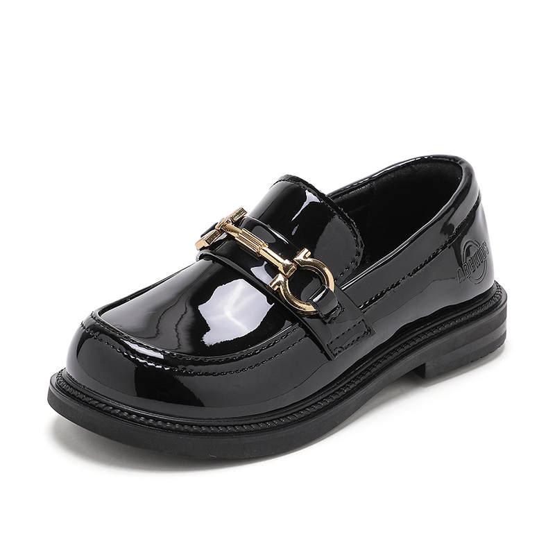 ABC KIDS Lightweight Cushioning Lightweight Cushioning Kids' Leather Shoes Black/Mirror Finish Kids'