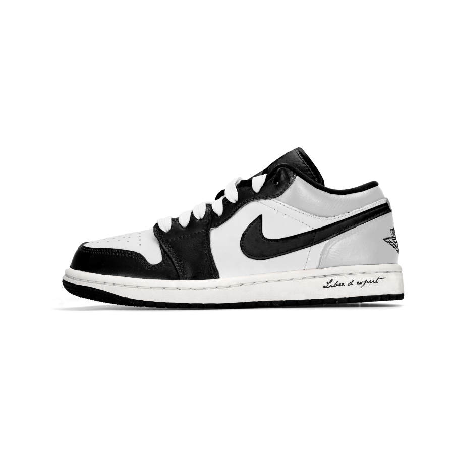 Jordan Jordan Air Jordan 1 Gray Vow Slip Resistant Low top Children's Basketball Shoes Gray Teenagers