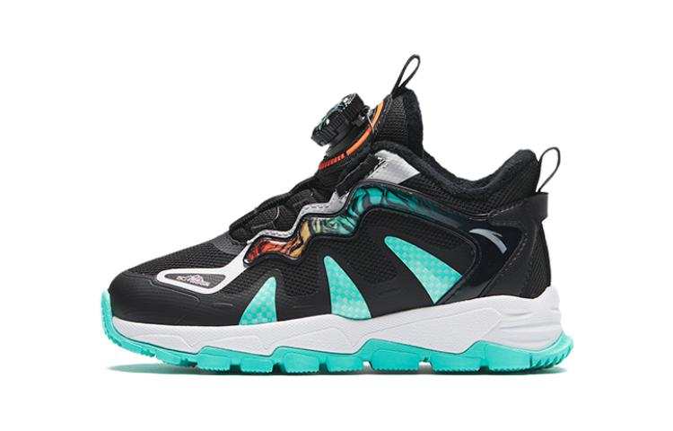 Antakids Slip Resistant Thermal Mid top Kids' Running Shoes Black Green Children Aged 3 7 Years Old