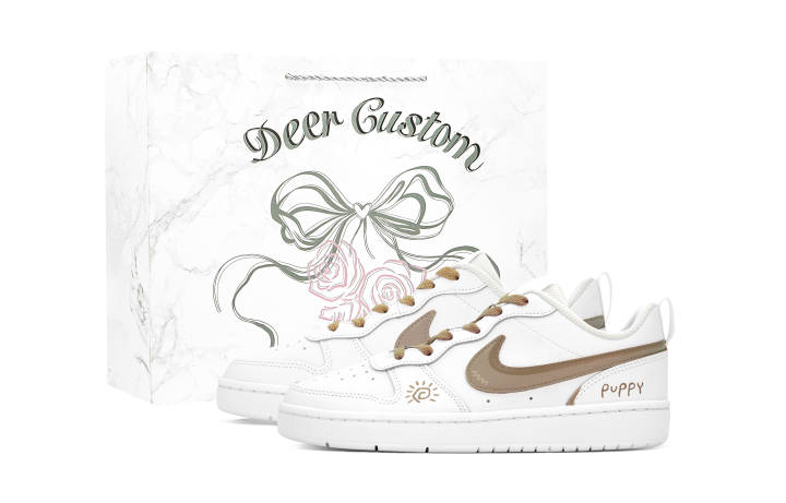 Nike Nike Court Borough Latte Chestnut Brown Leather Slip Resistant Abrasion Resistant Cushioning