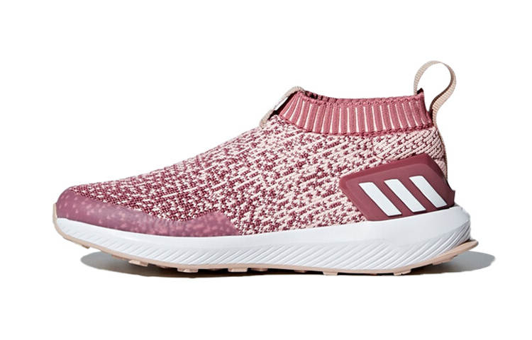 Adidas Adidas Rapidarun Slip Resistant Low top Kids' Running Shoes Pink White Children Aged 3 7 Years Old