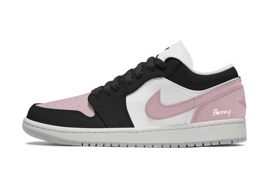 Jordan Jordan Air Jordan 1 Pink Ink Slip Resistant Cushioning Slip Resistant Cushioning Low top Children's Basketball Shoes