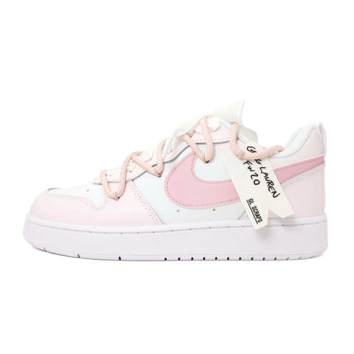 Nike Nike Court Borough Pink Memory Leather Slip Resistant Cushioning Abrasion Resistant