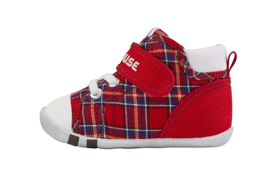 Miki House Check-print Touch-strap Sneakers