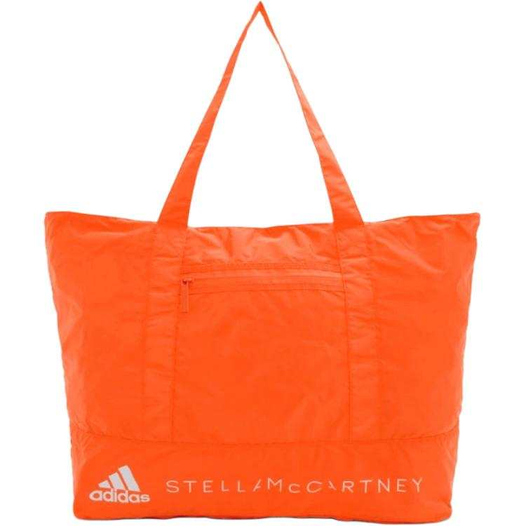 Adidas Adidas Zip Closure Polyester Tote Bag, Shopping Bag, Travel Bag, Regular Unisex Orange