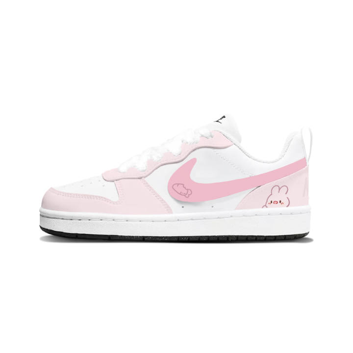 Nike Nike Court Borough Pink Rabbit Soft Cute Girlish Synthetic Leather Slip Resistant Cushioning Abrasion Resistant