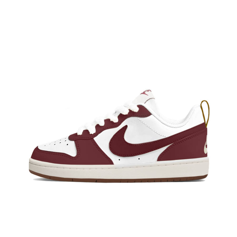 Nike Nike Court Borough Blush White Slip Resistant Abrasion Resistant Low top Kids' Skateboarding Shoes Burgundy Teenagers