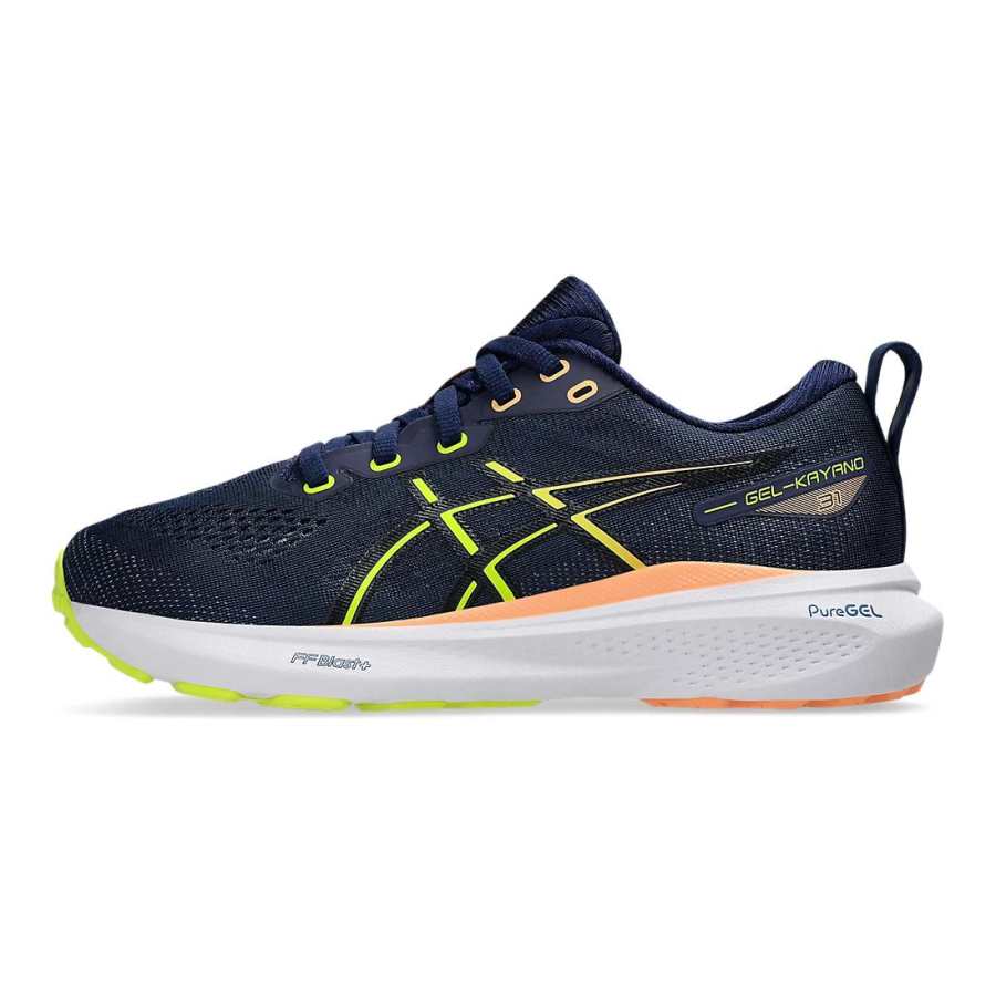 Asics Gel Kayano 31 Anti Kick Cushioning Waterproof Low top Kids' Running Shoes Dark Blue Black Kids'