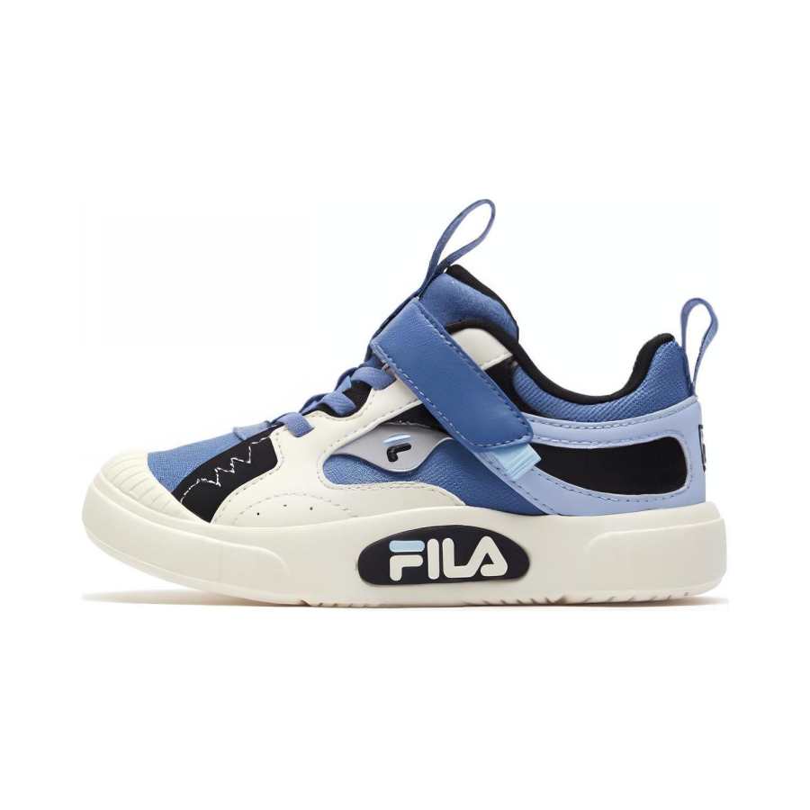 FILA KIDS Custard Comfortable Slip Resistant Cushioning Low top Kids' Skateboarding Shoes White Blue